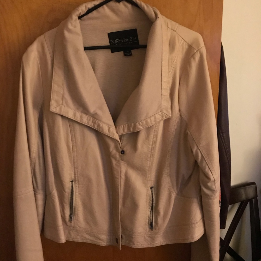 Plus Size Light Pink Moto Jacket
